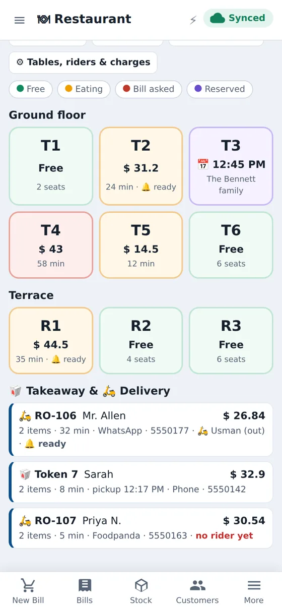 CloudSync POS Takeaway & delivery